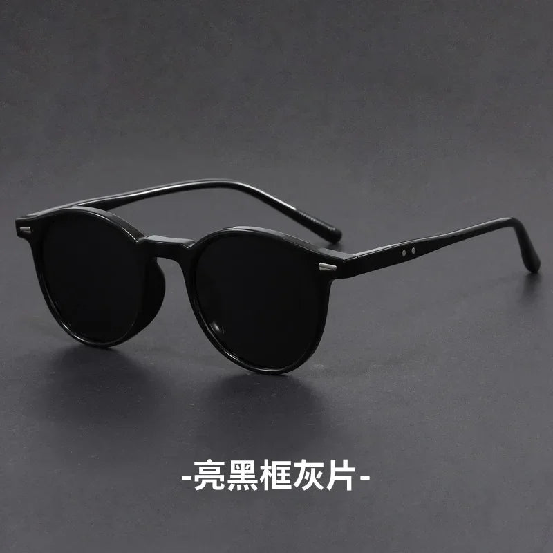 Korean Ultra Light Polarized Sunglasses Round Frame UV400 Sun Glasses Retro Trendy Fashion Driving Shades Men Women Eyewear