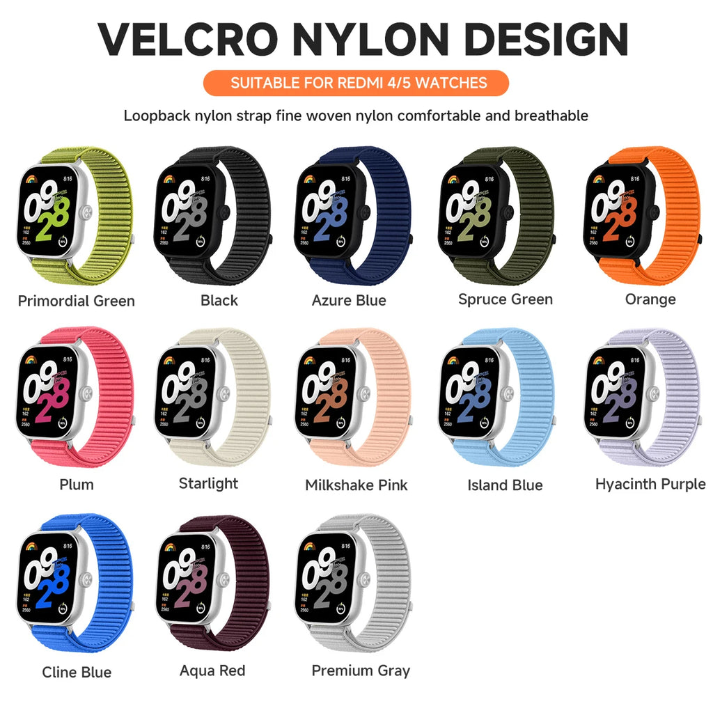 Nylon Loop Strap for Redmi Watch 6 5 4 Sports Breathable Band for xiaomi Miband 9pro 8pro correa Belt watch Bracelet Accessories