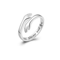 Zinc Alloy Open Mouth Hands Hug Ring Adjustable Love You Forever Lover Ring