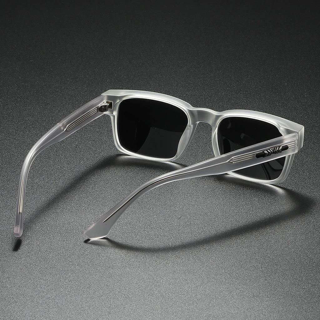 Quality Square Polarized Sunglasses Men Metal Core UV400 Unisex Sun Glasses Travel Hiking Beach Fishing Eyewear