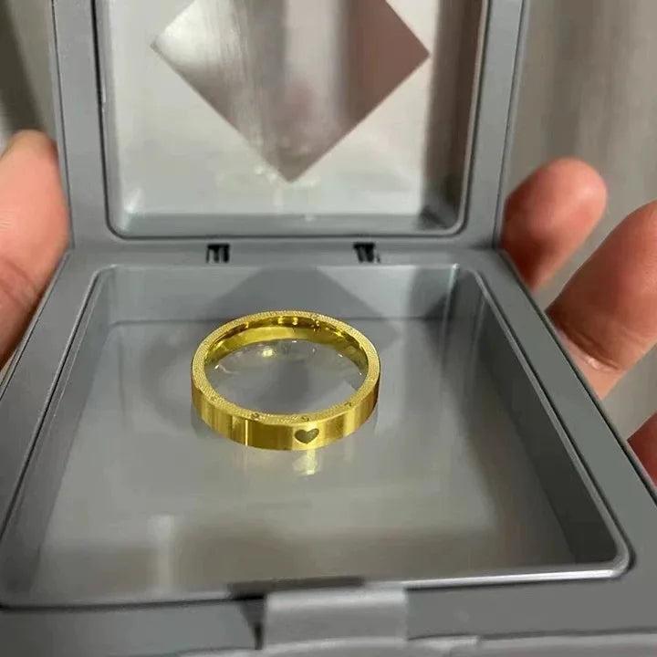 9999 24K real goldING series Love you lifetime love clock ring couple ring Male ring index finger ring female gold wedding ring