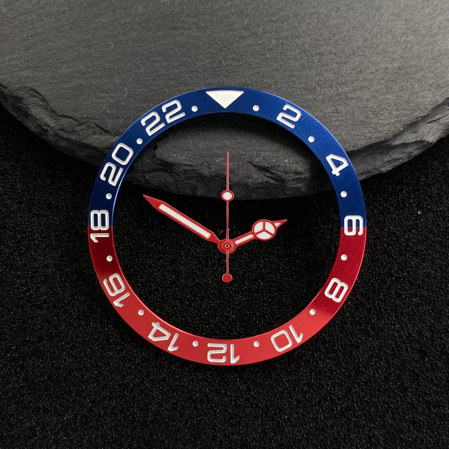 NH35 38mm Bezel Insert Red Hands Watch Hands Blue Green Luminous Red Green Blue Hands For NH35/36/4R/7S Movement Watches Parts