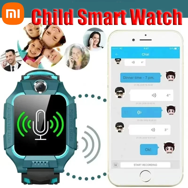 Lenovo 2026 New 5G Kids GPS Smart Watch SOS Location Call Sim Card HD Camera Waterproof Child Watch Present for iPhone Android