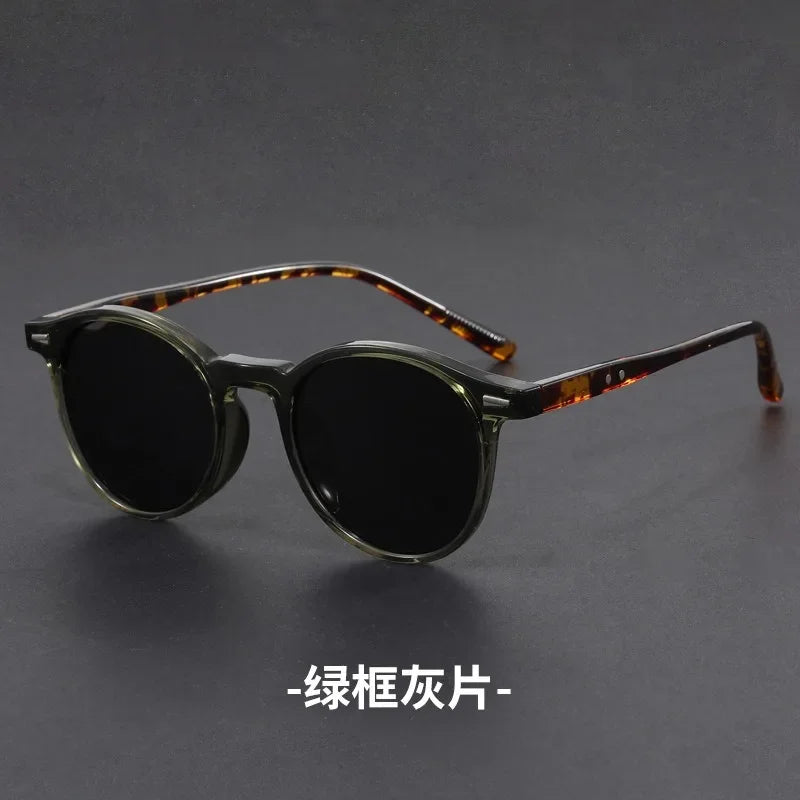 Korean Ultra Light Polarized Sunglasses Round Frame UV400 Sun Glasses Retro Trendy Fashion Driving Shades Men Women Eyewear