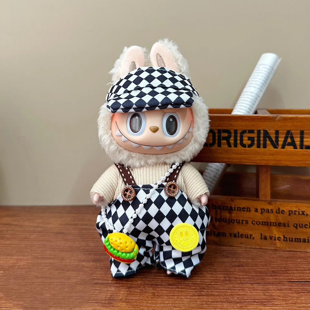 Plush Mini Doll Clothing Set Accessories For 17cm Labubu Clothing Hat Set Clothing