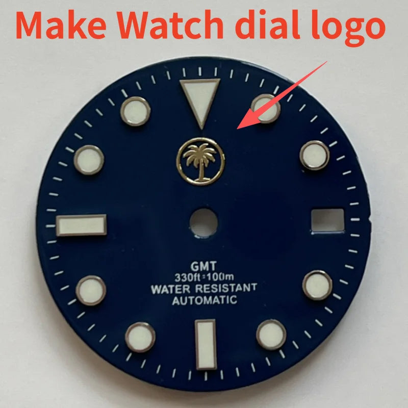 Gold Metal Custom Watch Dial Sticker 28.5mm Self-Adhesive Silver Label Small Brand 3D Logo Customized Name Carve