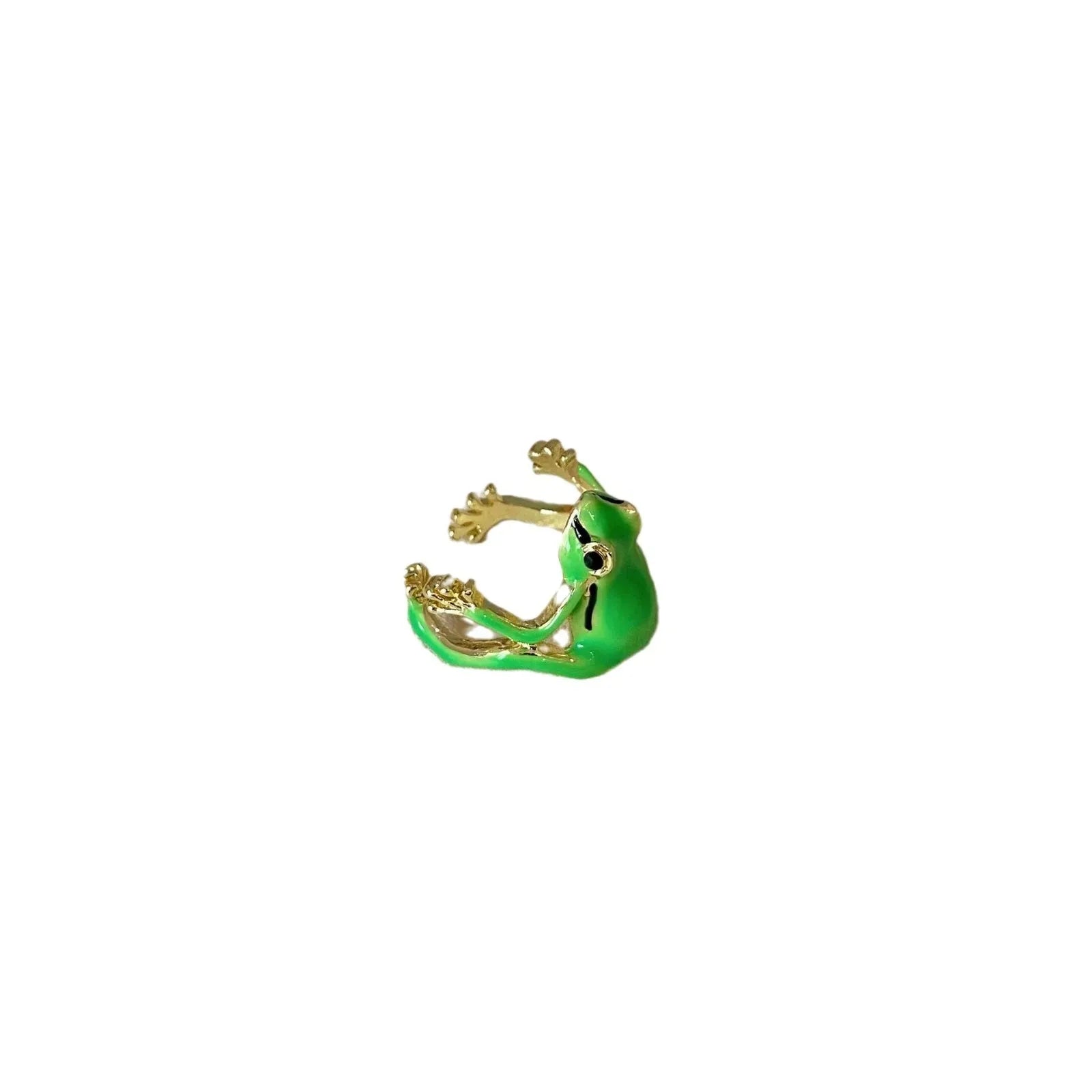 Tree frog ring, green quirky frog ring, niche design, blue frog ring, adjustable ring opening