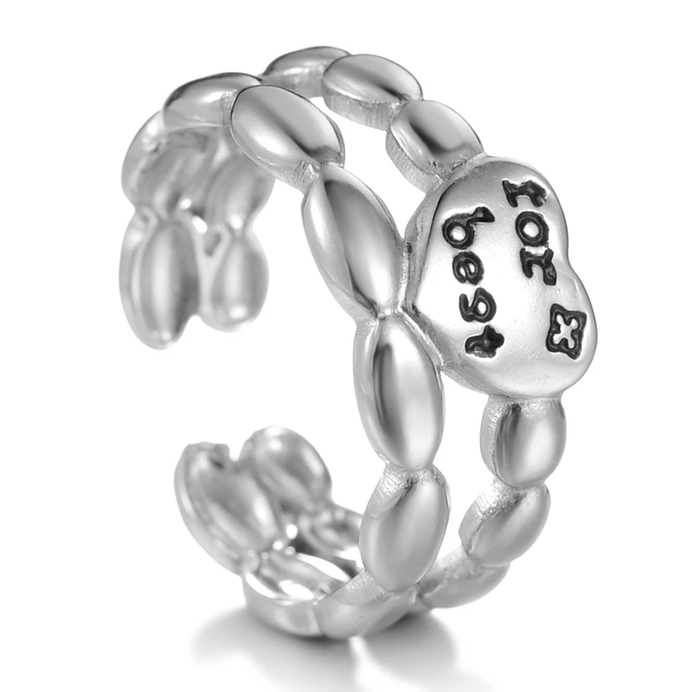 Vintage Silver Color Exaggerated Skeleton Hug Ring for Men Women Punk Adjustable Opening Ring Retro Jewelry Gift Dropshipping