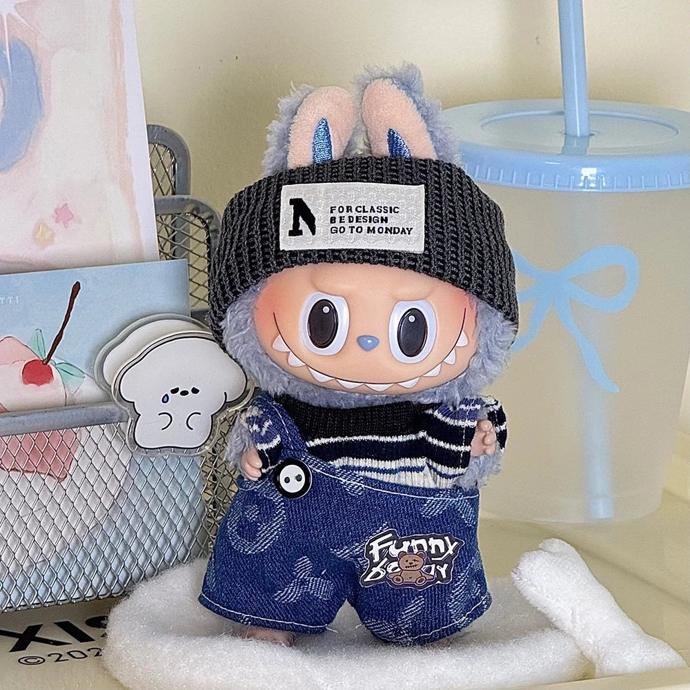 Plush Mini Doll Clothing Set Accessories For 17cm Labubu Clothing Hat Set Clothing