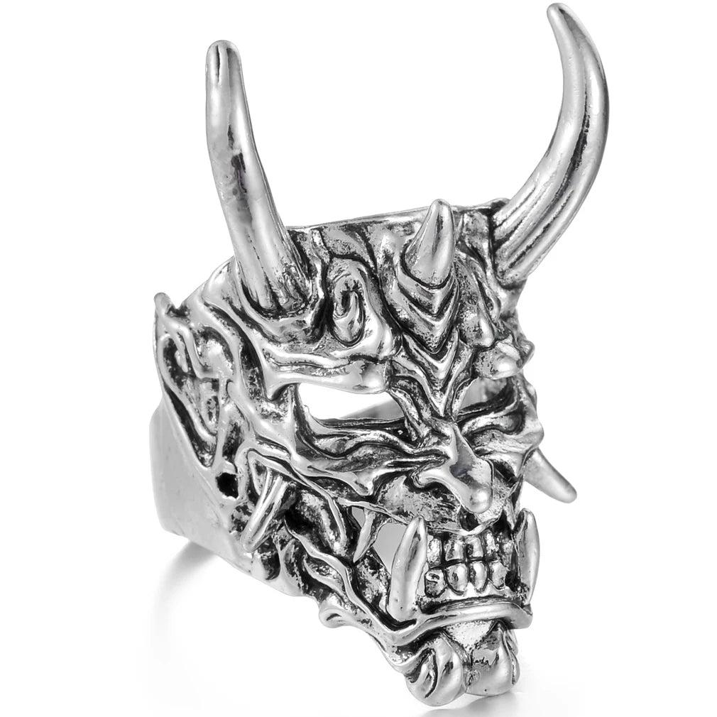 Vintage Silver Color Exaggerated Skeleton Hug Ring for Men Women Punk Adjustable Opening Ring Retro Jewelry Gift Dropshipping