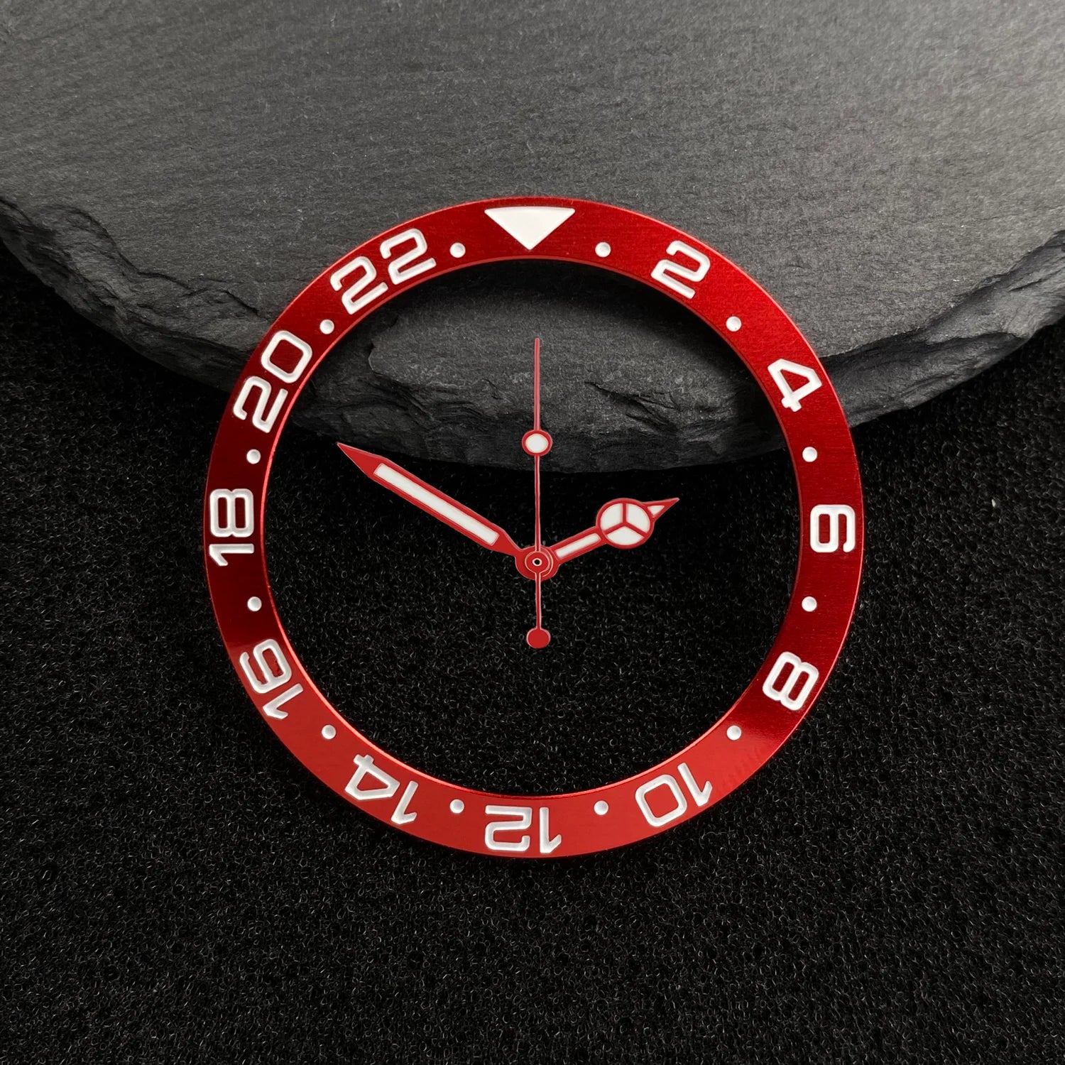 NH35 38mm Bezel Insert Red Hands Watch Hands Blue Green Luminous Red Green Blue Hands For NH35/36/4R/7S Movement Watches Parts