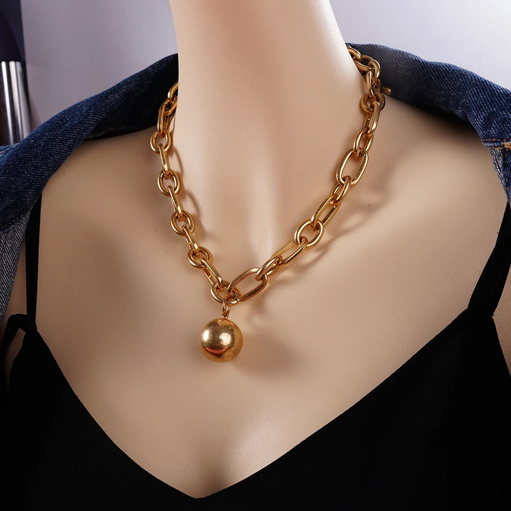 Bohemian Brown Square Bead Multi Layered Necklace Retro Style Gold Alloy Chain Necklace Women Daily Elegant Jewelry