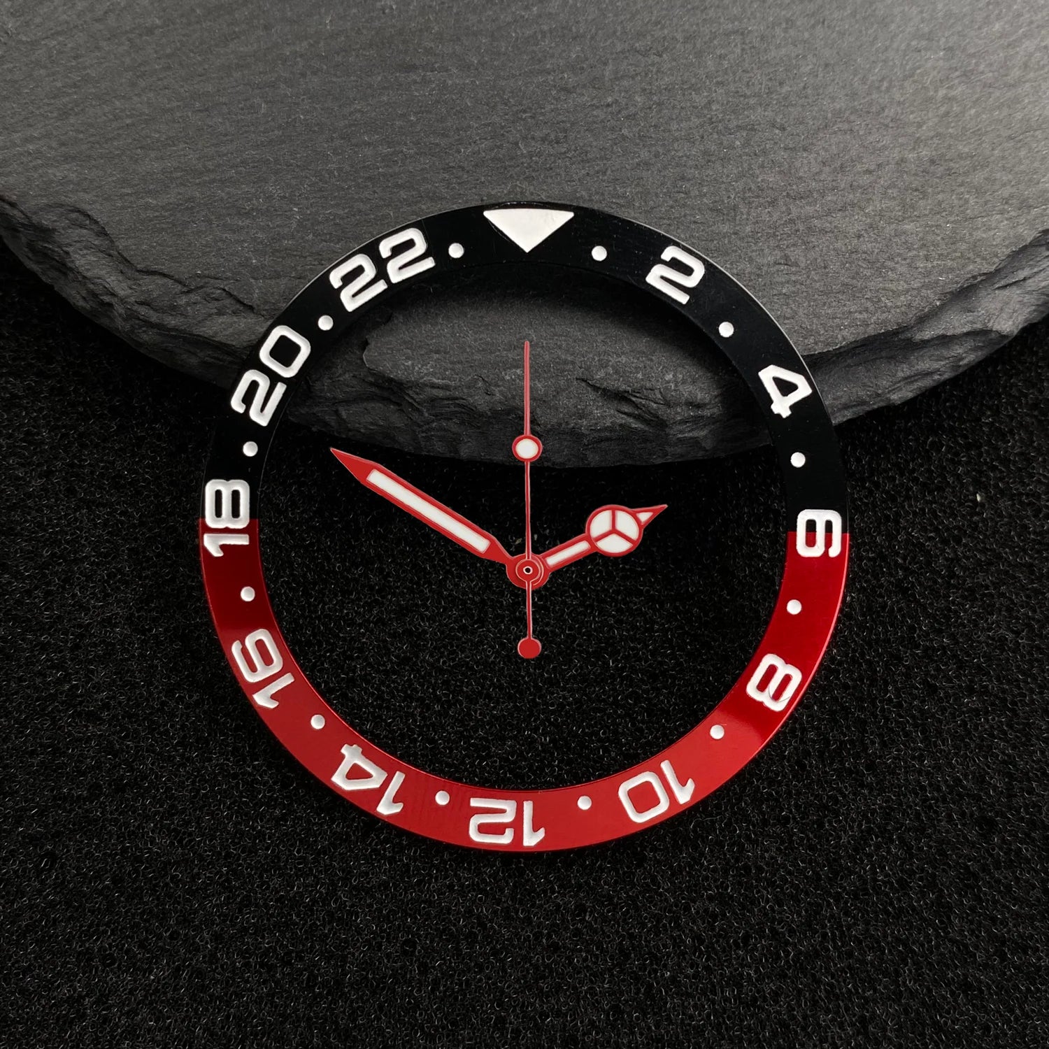 NH35 38mm Bezel Insert Red Hands Watch Hands Blue Green Luminous Red Green Blue Hands For NH35/36/4R/7S Movement Watches Parts